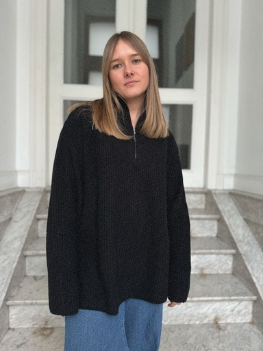 PULL EN LAINE CHARLOTTES - NOIR